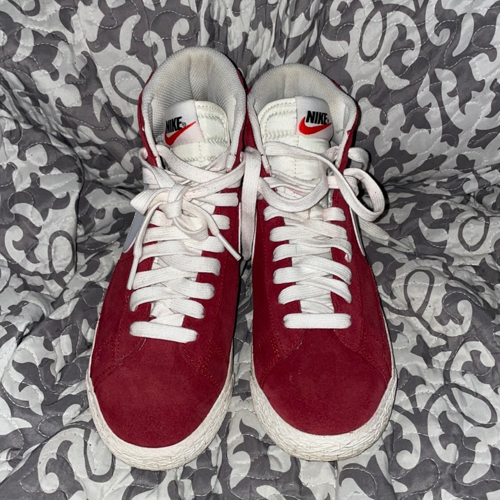 Red Suede Nike blazers